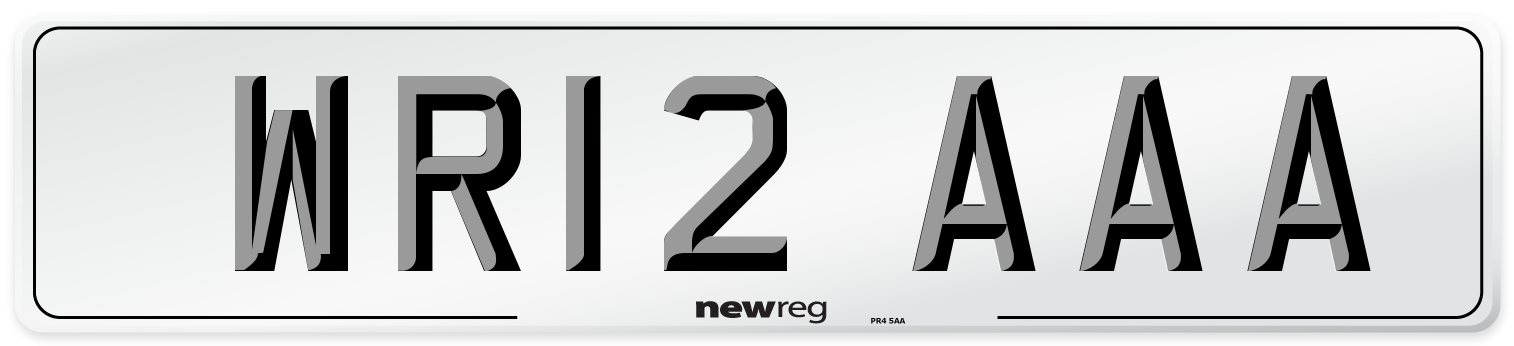 WR12 AAA Number Plate from New Reg